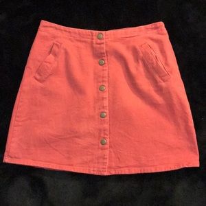 ☄️Burnt Orange Francesca’s Button Down Skirt☄️